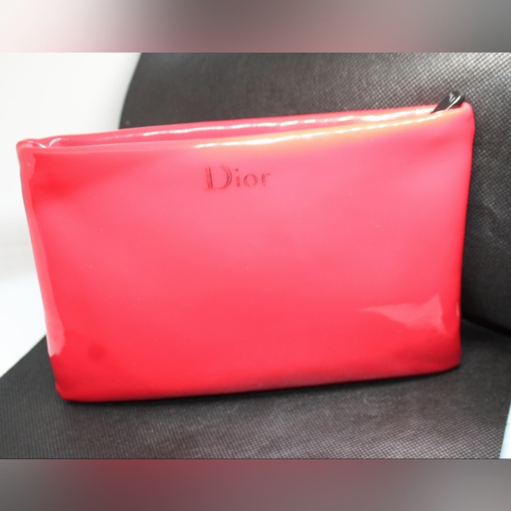 Vintage Red Dior Makeup Pouch